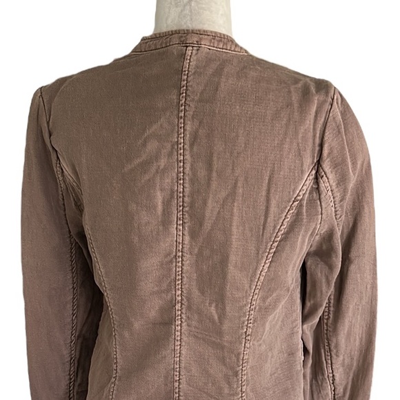 Free People Jagger Lace Up Sleeve Cotton Military Blazer Jacket - M - Picture 11 of 15